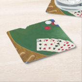 Winnende poker zes tot tien kartonnen onderzetters (Schuin)