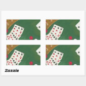 Winnende poker zes tot tien rechthoekige sticker (Vel)