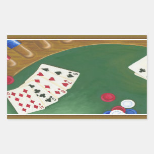 Winnende poker zes tot tien rechthoekige sticker