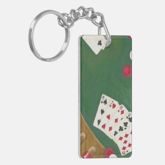 Winnende poker zes tot tien sleutelhanger (Voorkant Links)