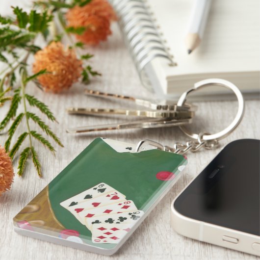 Winnende poker zes tot tien sleutelhanger (Voorkant Rechts)