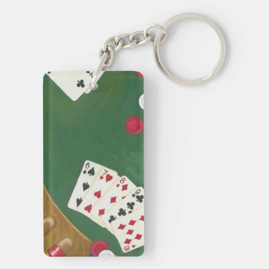 Winnende poker zes tot tien sleutelhanger (achterkant)