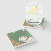 Winnende poker zes tot tien stenen onderzetter (Zijkant)