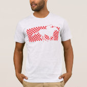 Winnende Race Horse op Checkerboard Red op Ash T-shirt (Voorkant)