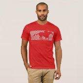 Winnende Race Horse op Checkerboard Wit op Rood T-shirt (Voorkant volledig)
