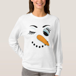 Winnende Snowwoman Funny Kerstmis T-shirt