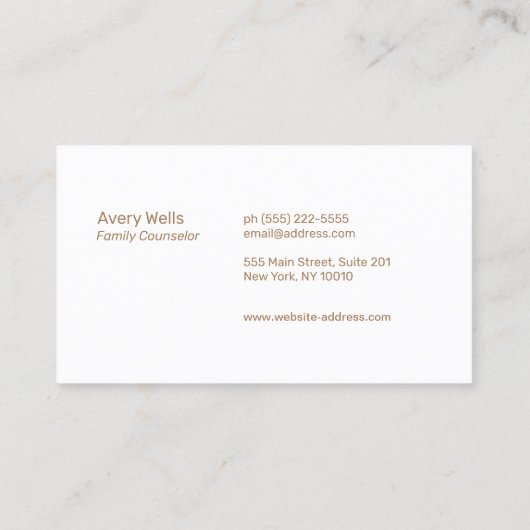 Winnende Sunset Horizon Counselors Logo Visitekaartje (Achterkant)