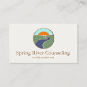 Winnende Sunset Horizon Counselors Logo Visitekaartje (Voorkant)