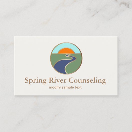 Winnende Sunset Horizon Counselors Logo Visitekaartje (Voorkant)