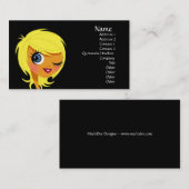 Winnende Visitekaartjes van het bladermeisje (Voorkant / Achterkant)