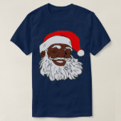 Winnende zwarte kerstkerstman XMAS T-shirt (Design voorkant)