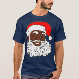 Winnende zwarte kerstkerstman XMAS T-shirt