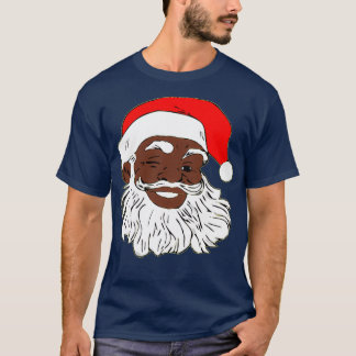 Winnende zwarte kerstkerstman XMAS T-shirt
