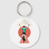 Winner Biker Retro Stijlvrijheid Sleutelhanger (Voorkant)