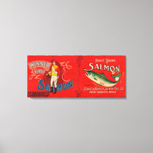 Winner Brand Salmon Label Canvas Afdruk (Voorkant)