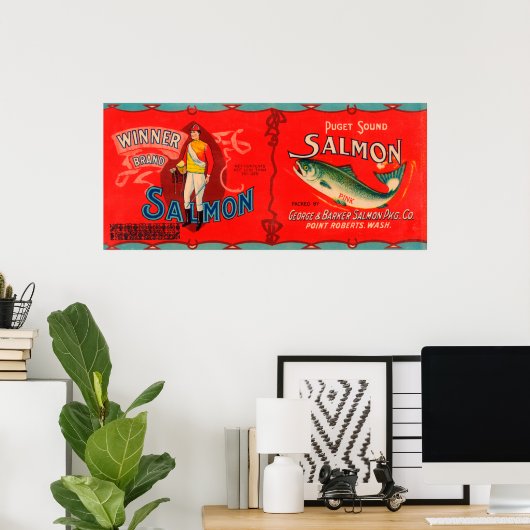 Winner Brand Salmon Label Poster (Thuiskantoor)