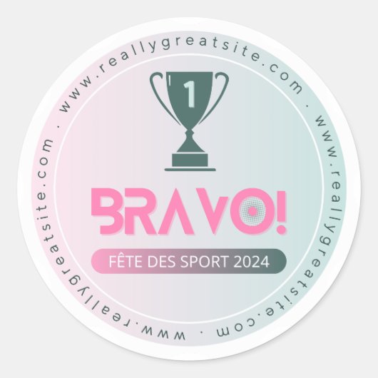Winner Champion Label for sports day (Voorkant)