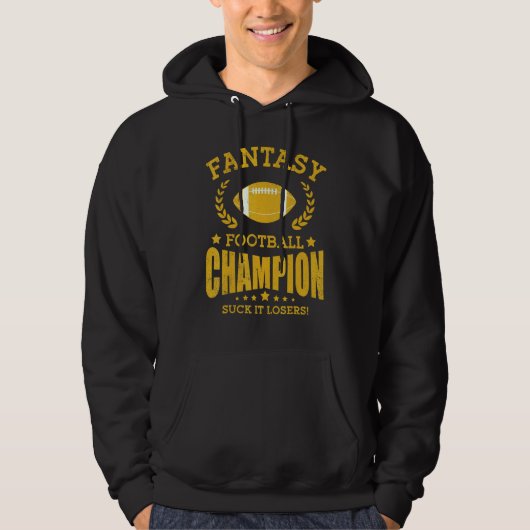 Winner Fantasy Football Champ Champion Draft Footb Hoodie (Voorkant)