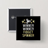 Winner Fidget Spinner Vierkante Button 5,1 Cm (Voorkant /achterkant)