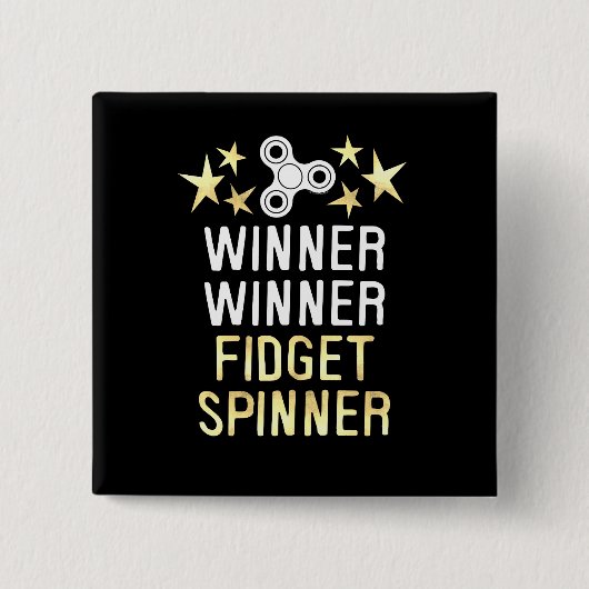 Winner Fidget Spinner Vierkante Button 5,1 Cm (Voorkant)