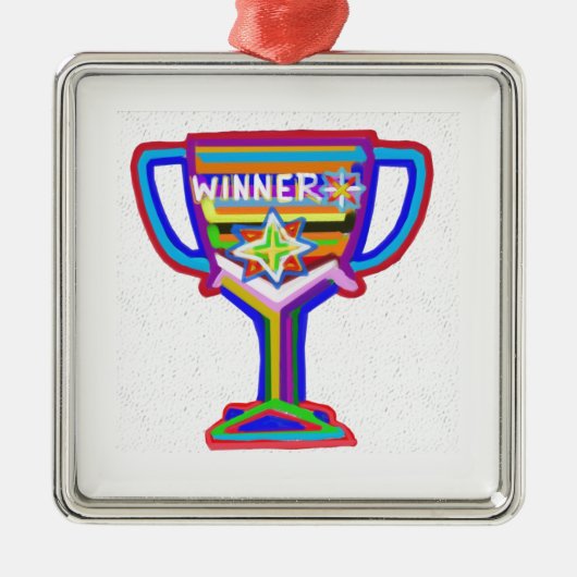 Winner Heart : trofie 3 Metalen Ornament (Voorkant)