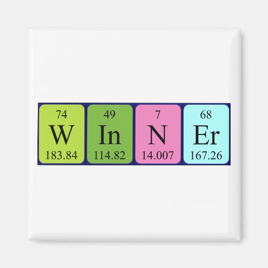 Winner periodiek table name magnet (Voorkant)