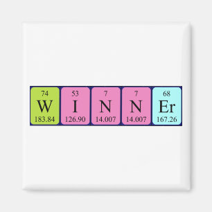 Winner periodiek table name magnet