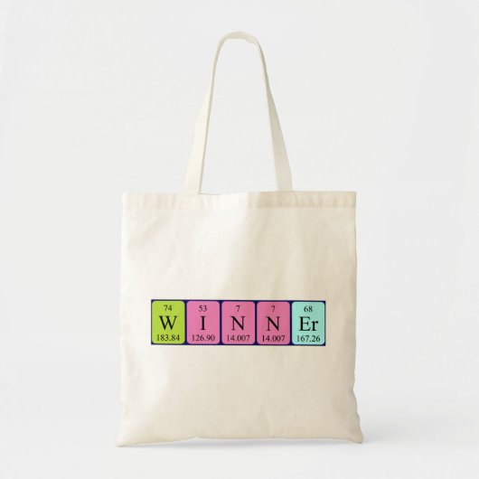 Winner periodieke lijstnaam canvas tas (Voorkant)