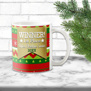 WINNER Prize Ugly kerstSweater Pattern Mok