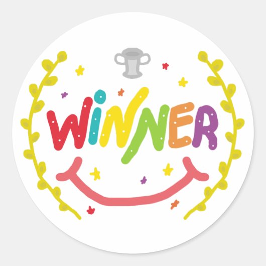 Winner Ronde Sticker (Voorkant)