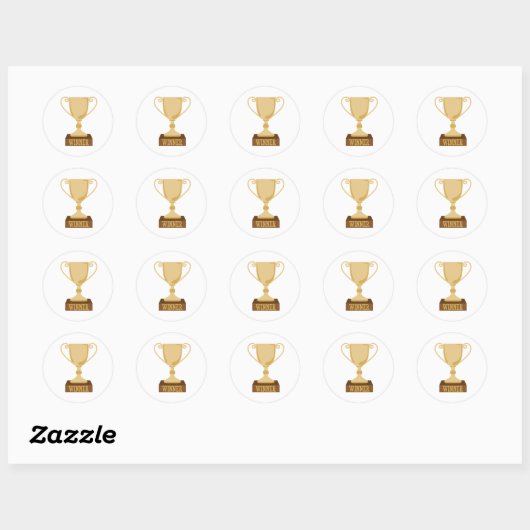 Winner Trophy Ronde Sticker (Vel)