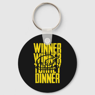 Winner Turkey Dinner Feast Joke Humor Funny Bedank Sleutelhanger