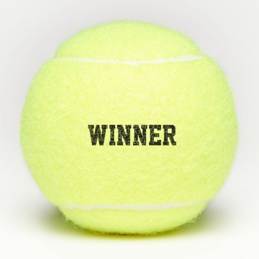 Winner Typography Motivatie Champion Tennisballen (Voorkant)