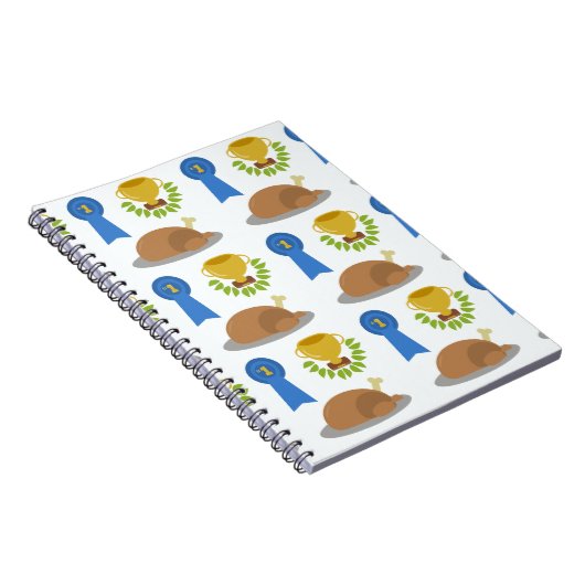 Winner Winner Chicken Dinner Pattern Cartoon Notitieboek (Rechterzijde)