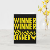 Winner Winner Chicken Dinner Silhouet (donker) Kaart (Gele Bloem)