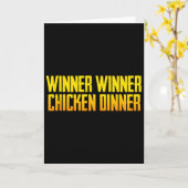 Winner Winner Chicken Dinner Zwarte Heren Moderne  Kaart (Gele Bloem)