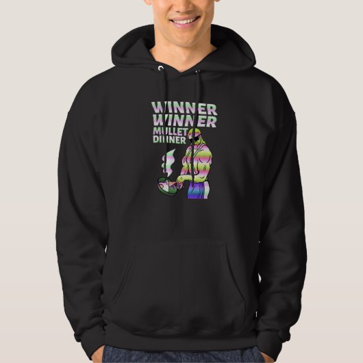 Winner Winner Mullet Dinner Party In The Back Hoodie (Voorkant)