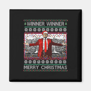 Winner Winner Prettig Kerstmis Grappige Kerstman T Magneet