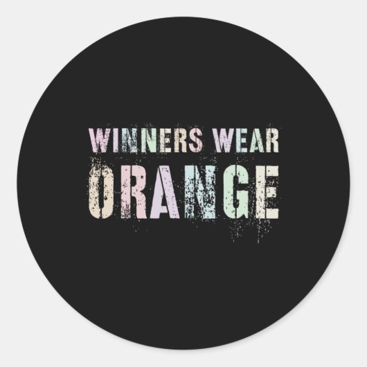 WINNERS DRAAG ORANJE zomercamp Team Colour War Gam Ronde Sticker (Voorkant)