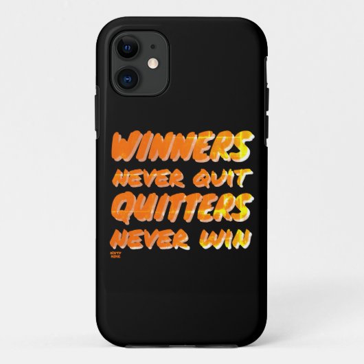 WINNERS KUNNEN NOOIT QUITTERS motivatie WIN Case-Mate iPhone Case (Achterkant)