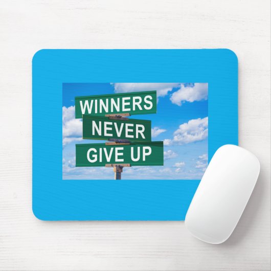 Winners Never Give Up Motivational Mouse Pad Muismat (Met muis)