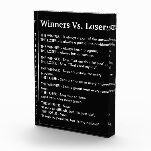 Winners Vs Losers Fotoblokken (Rechts)