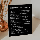 Winners Vs Losers Reclamebord Met Voetstuk