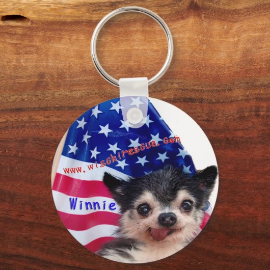 Winnie (Amerikaanse vlag) Sleutelhanger (Voorkant)