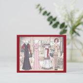 Winnie, Art Deco Lady Paper Doll uit 1936 Briefkaart (Staand voorkant)