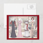Winnie, Art Deco Lady Paper Doll uit 1936 Briefkaart (Voorkant / Achterkant)