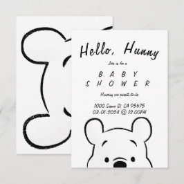WINNIE BABY SHOWER INVITE KAART