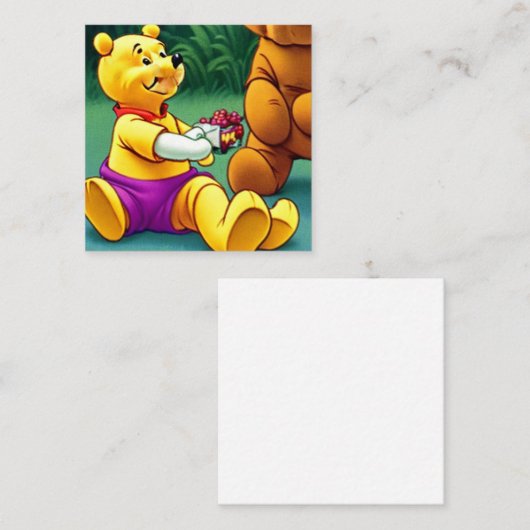 Winnie de Poeh 2. Vierkante Visitekaartje (Voorkant / Achterkant)