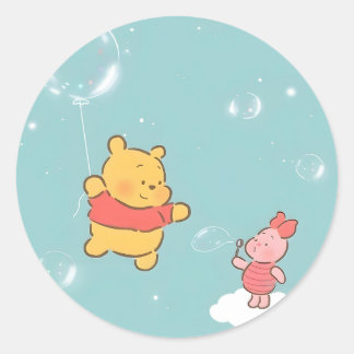 Winnie de Poeh bubbels Ronde Sticker