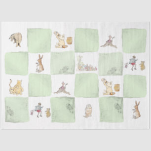 Winnie de Poeh Green Check Tissue Paper Tissuepapier